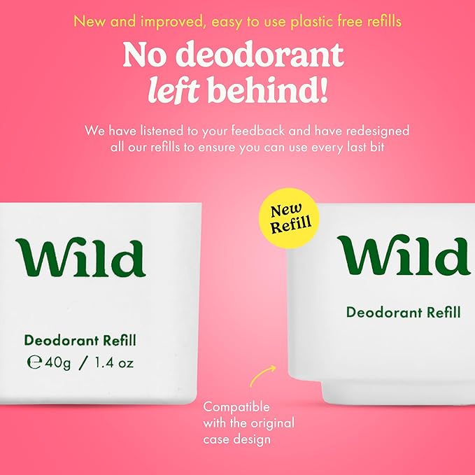 Wild - Aqua Case with Refill Variety Pack - Refillable Deodorant - Aluminum Free - Includes Fresh Cotton & Sea Salt, Cherry Blossom and Coconut & Vanilla Scents - Vegan
