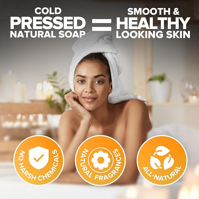 iHeart Nature Turmeric Bar Soap (2-Pack) – Face & Body Cleanser for Dark Spots – Clove Essential Oil, Creamy Aromatic Lather