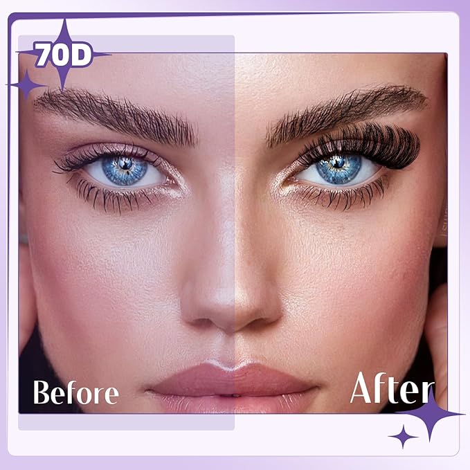 Lash Clusters 70D Individual Lashes Eyelash Clusters Supersoft D Curl Cluster Eyelash Extensions 10-18 Mixed Eyelash Extension Wispy Volume Cluster Lashes DIY at Home (70D-D-10-18MIX)
