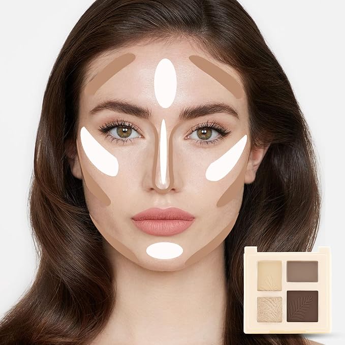 Boobeen Highlighter Contour Makeup Palette Matte Bronzer Palette