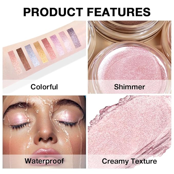 Rose Pink Mousse Shimmer Monochrome Eyeshadow, Neutral Matte Cream Monochrome Eye Shadow Pallette, Long-Lasting Waterproof Blendable sombras para ojos, Mini Eyeshadow(02#, Pack of 1)