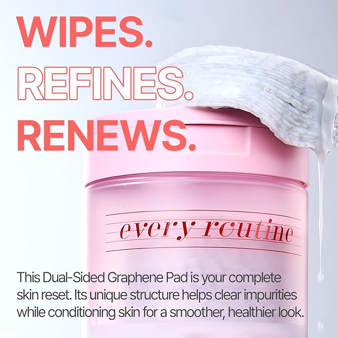 every routine Graphene Peeling Toner Pad – Gentle Daily Exfoliating Facial Toner Pads with Graphene Fiber, Pore-Clearing & Oil-Balancing for Smooth Skin (60 Pads / 220g)