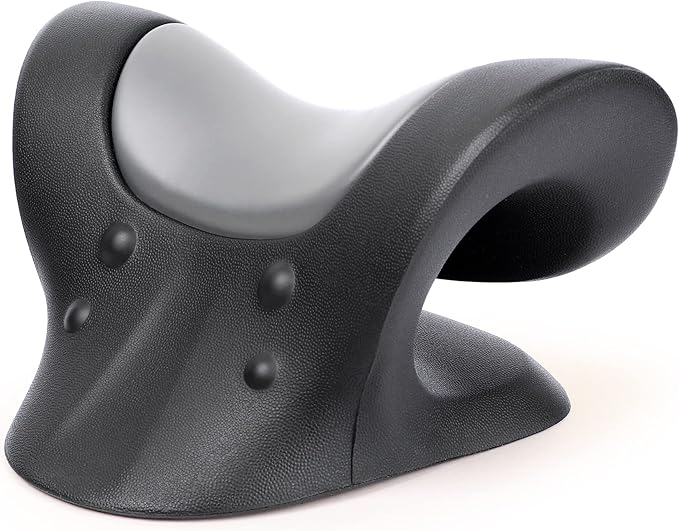 RESTCLOUD Comfortable Neck Stretcher for Neck Pain Relief, Neck and Shoulder Relaxer Cervical Traction Device for TMJ Pain Relief and Muscle Relax, Cervical Spine Alignment Chiropractic Pillow