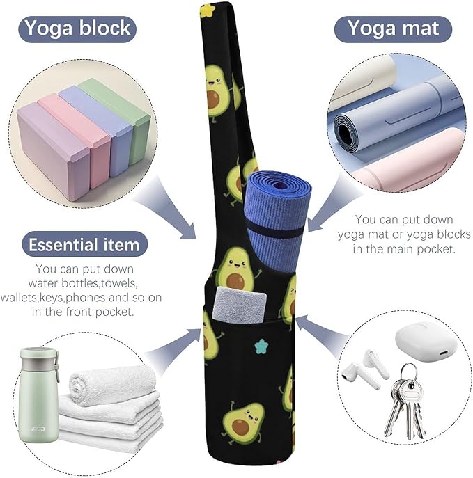 Yoga Mat Bag Large Tote Carrier Holder with Water Bottle Pocket Yoga Bags