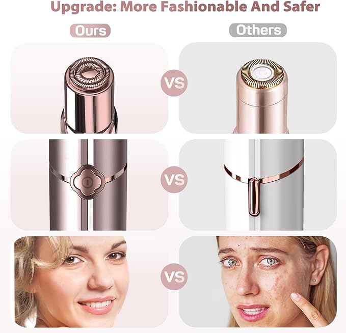Facial Hair Removal for Women(1 Gold+1 Blue), Gurelax Electric Hair Removal Device, Painless Facial Hair Remover for Chin Upper Lip Peach Fuzz, with a Storage Bag