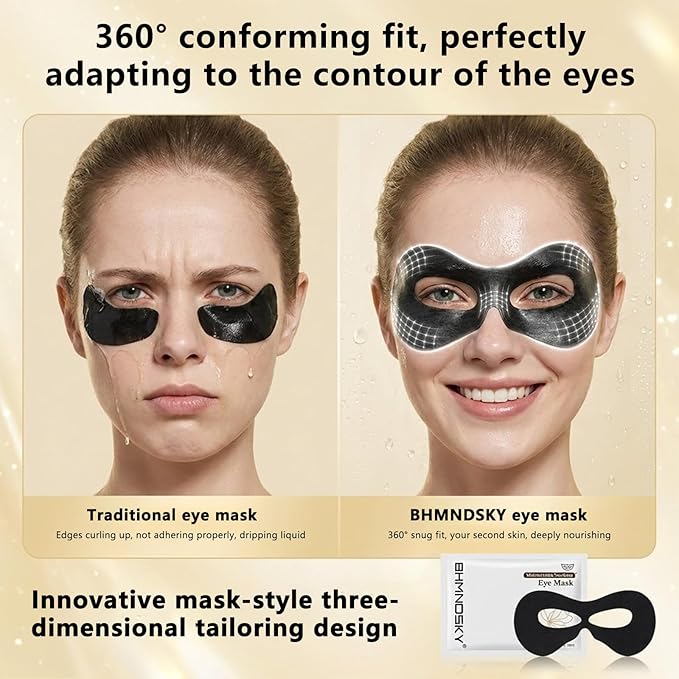 5 Pack Under Eye Patches 360° Fit, Full Coverage Eye Patch for Deep Cleansing, Moisturizing and Repairing, The Nemesis of Dark Circles, Night Rescue, Safe for Sensitive Skin, Travel Essentials