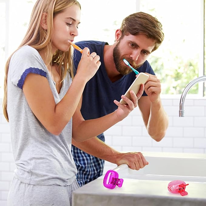 6 Pack Toothbrush Covers Portable Toothbrush Protector Coverings Clips Travel Protector Plastic Brush Pod Protection Clip Case Tooth Brush Covers for Kids Bathroom Home Travel Supplies