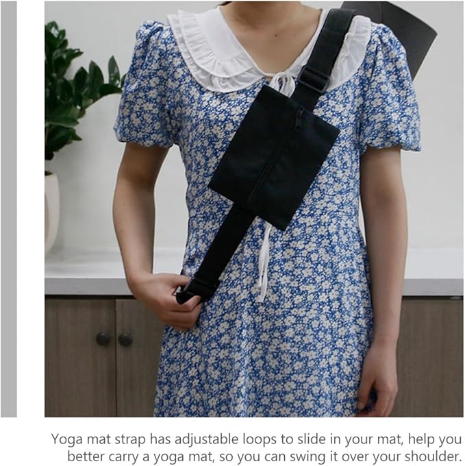 Adjustable Yoga Mat Strap Carrier with Sling Exercise Mat Band for Portable Storage for Yoga and Workout Use