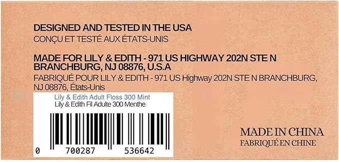 LILY & EDITH Biodegradable Dental Floss Picks Adults and Kids 300 Counts, Fluoride-Free, Plant Based Straw Wheat Material, Zero Waste Package, Shred Resistant (Mint)