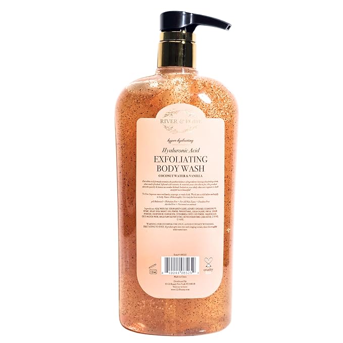 RIVER & ROWE Coconut Water & Vanilla Hyaluronic Acid Exfoliating Body Wash