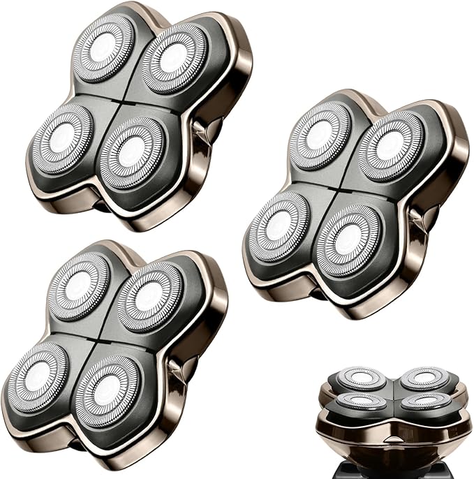 Replacement Blade Shaver PRO 2 Head for Electric Shaver Compatible with Skull Pitbull, Butterfly Kiss PRO & Palm Shavers (3Pack)