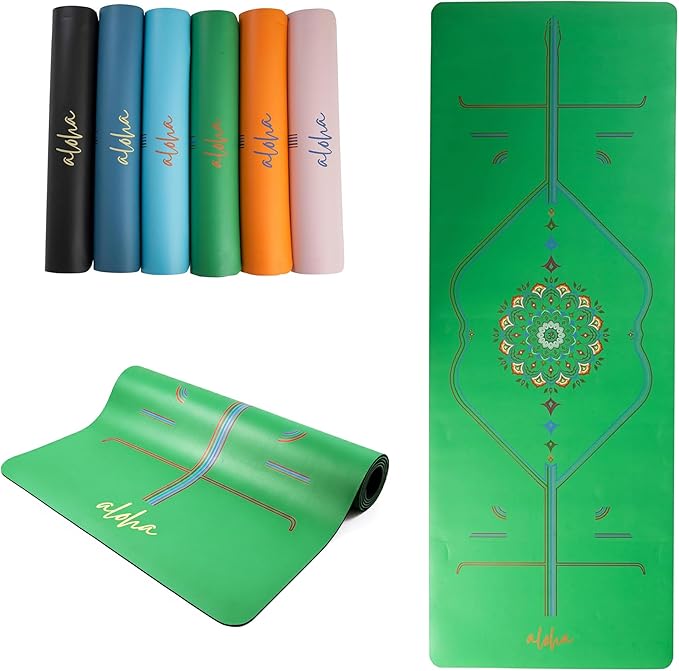 Aloha Bliss Premium Yoga Mat – 72” x 27 - Thick, Non-Slip & Durable | Sweat-Resistant, Lightweight & Portable | Perfect for Yoga, Pilates, Home Workouts, Gym & Studio Practice - Eco-Friendly