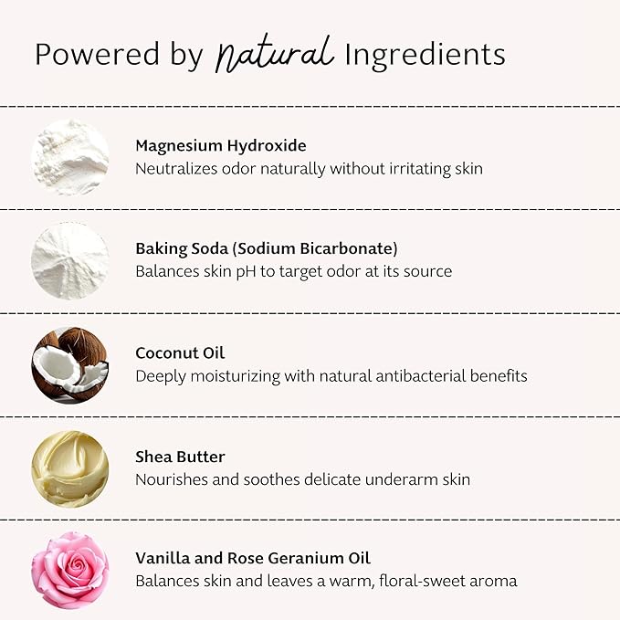 Slo | Natural Deodorant - All Natural Ingredients, Vegan & Cruelty Free, Paper Packaging | Rose + Vanilla, (1.94oz/55g)