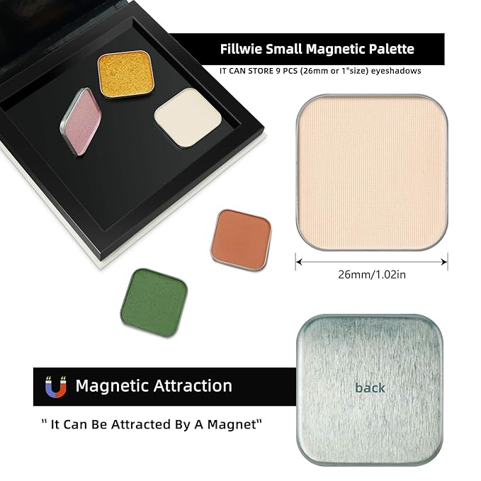 Matte Single Fliier Eyeshadow with Metal Pan, Long-lasting Natural Nude Color No-Makeup Look, Palette Refill, Base Eyeshadow Powder for Empty Magnetic Palette (Ivory Elegance)