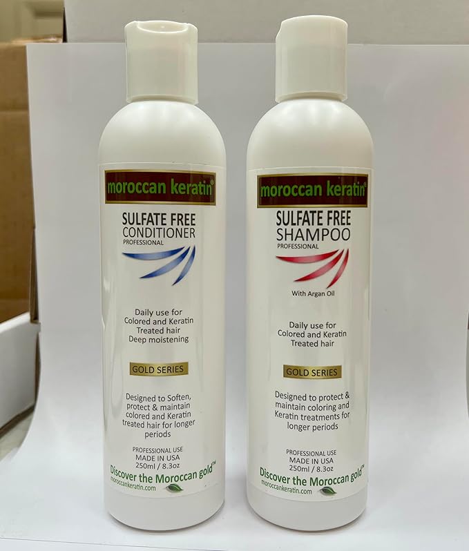 Moroccan Keratin Sulfate Free Shampoo & Conditioner Set Infused with Moroccan Argan Oil