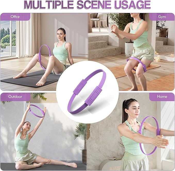 Pilates Ring Set for Women, Pilates Ring and Ball Set with 5-Level Resistance Bands for Core Strength, Stretching, Toning & Full Body Home Workout Pilates Equipment