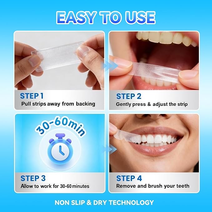 Deudhdal Teeth Whitening Strips - 9D Teeth Whitening Kit Professional Effects, Non-Sensitive Teeth Whitener for Enamel Safe, 14 Strips (7 Day Treatment) Remove Stains for a Brighter Smile, Mint
