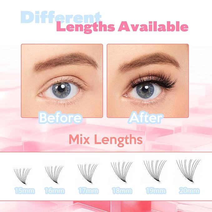 FADLASH Premade Fans Eyelash Extensions 300pcs 10D Premade Lash Fans D Curl Pre Made Fans Lash Extensions Volume Eyelash Extensions Premade Eyelash Fans Loose Fans (10D-0.07D-15-20mm)