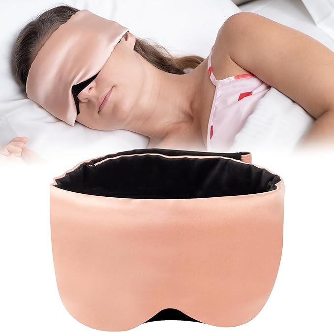 Mulberry Silk Eye Masks for Sleep (Rose Gold)
