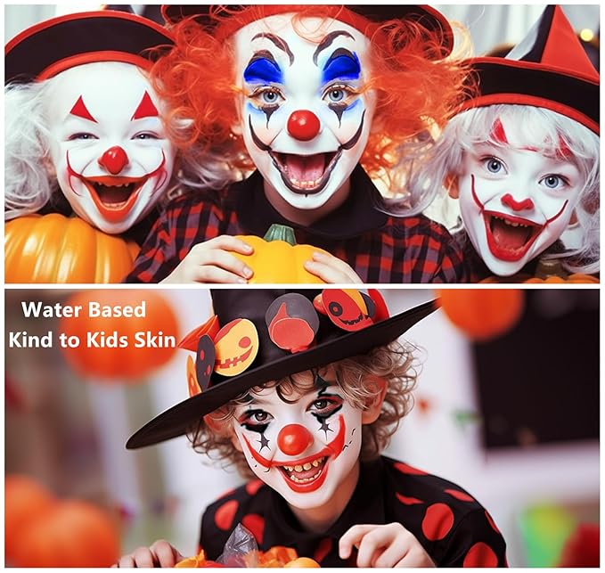 Go Ho Red Black and Royal Blue Face Body Paint Stick,Water Based Washable Hypoallergenic for Halloween Cosplay SFX Goths Vampires Clowns Zombies Makeup