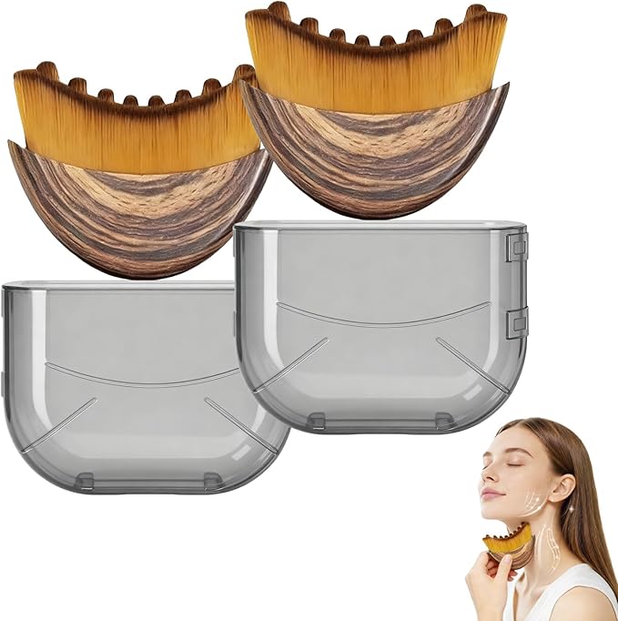 Lymphatic Contour Face Brush – Precision-Fit Lymphatic Drainage Brush for Facial Massage, Gently Fits The Skin to Help Relieve Fatigue, Lymphatic Face Brush (2) (2PSC)