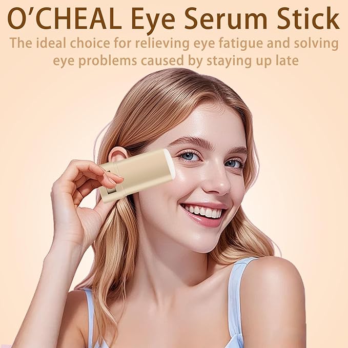 O'CHEAL Eye Serum Stick, Hydrating, Nourishing, Brightens, Tightens, Reduces Dark Circles & Eyes Pigmentation, Improves Dullness, Bags Remover Under Eye Cream, Lifts and Firms Skin, Easy to Absorb