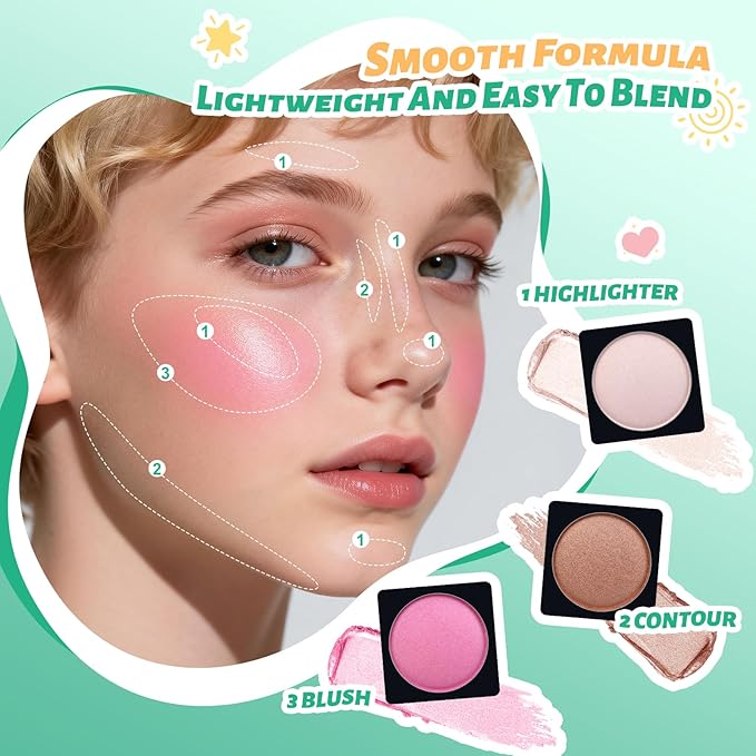 Color Nymph All In One Girls Makeup Kits for Teen Girls Full Kit with Storage Box, Make up Set for Girl with Eyeshadow Blushes Contour Highlighter Lipgloss Lipliner Lip Balm Eyeliner and Mirror