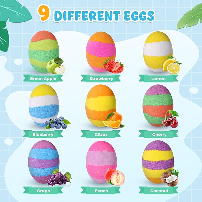 Bath Bombs with Toys Inside, Valentines Day Gifts for Kids, Easter Basket Stuffers, Natural & Organic Kids Bath Bombs, Bubble Bath Birthday Gifts Set for Kid Boys and Girls Ages 3+
