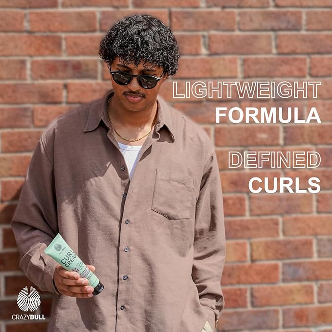 Crazy Bull Hair C4 Curls Styling Cream - Deep Hydration and Frizz Control Hair Cream for All Curl Types - Strengthens with Amino Acids - 5.1 oz