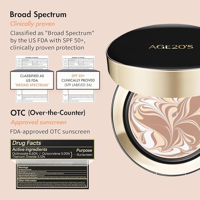 AGE20'S Signature Essence Pact SPF 50+ | Pack of 1 | 23W BEIGE | Cream Foundation, Dewy Finish, Natural Coverage | Korean Cushion Foundation