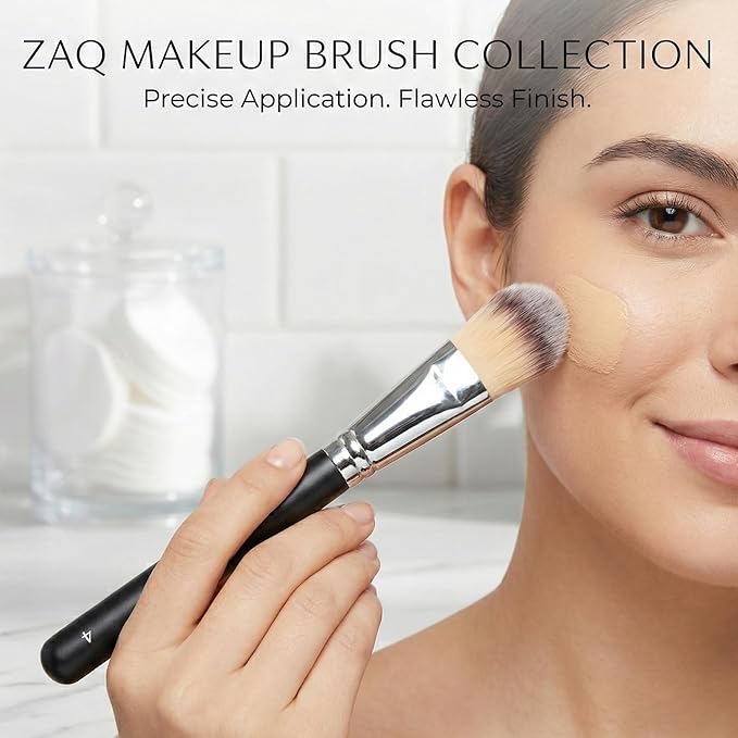 ZAQ Professional Foundation Brush Premium Synthetic Makeup Brush Bronzer Contour Brush Cosmetic Applicator for Blending Liquid Powder BB Cream
