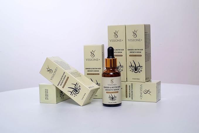 VISIONE+ Ginger and Biotin Hair Growth Serum, 1 Fl Oz (Pack of 1), Beige