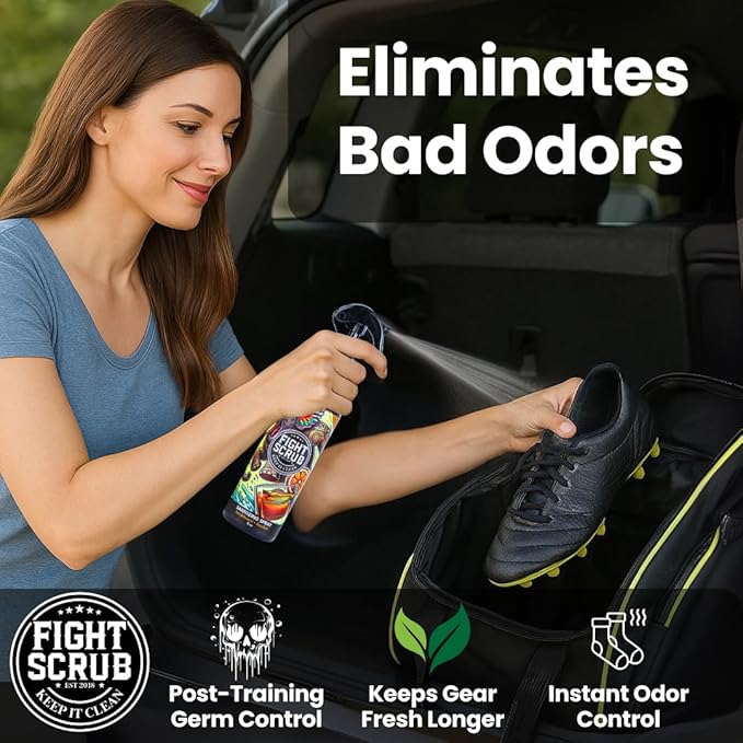 Deodorizing Spray – Refreshing Body & Gear Spray for Wrestlers, MMA, Jiu-Jitsu & Athletes – 8oz Bottle (Sandalwood + Bourbon)