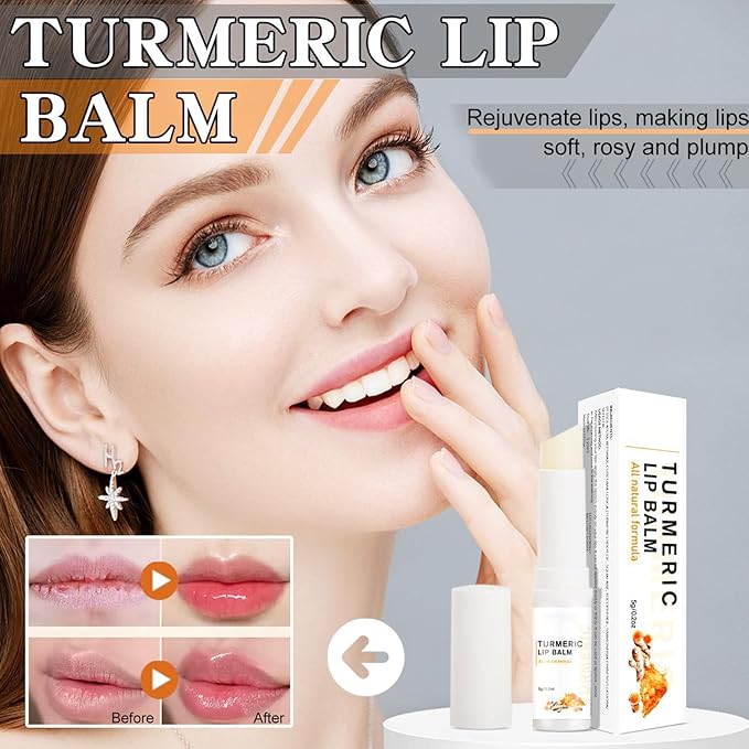 Organic Turmeric Lip Balm All-Day Moisturizing,