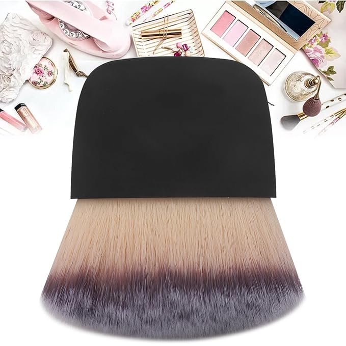 Cunyuer Mini Makeup Brush, Portable Soft Hair Loose Powder Blush Brush Beauty Tool (Black)