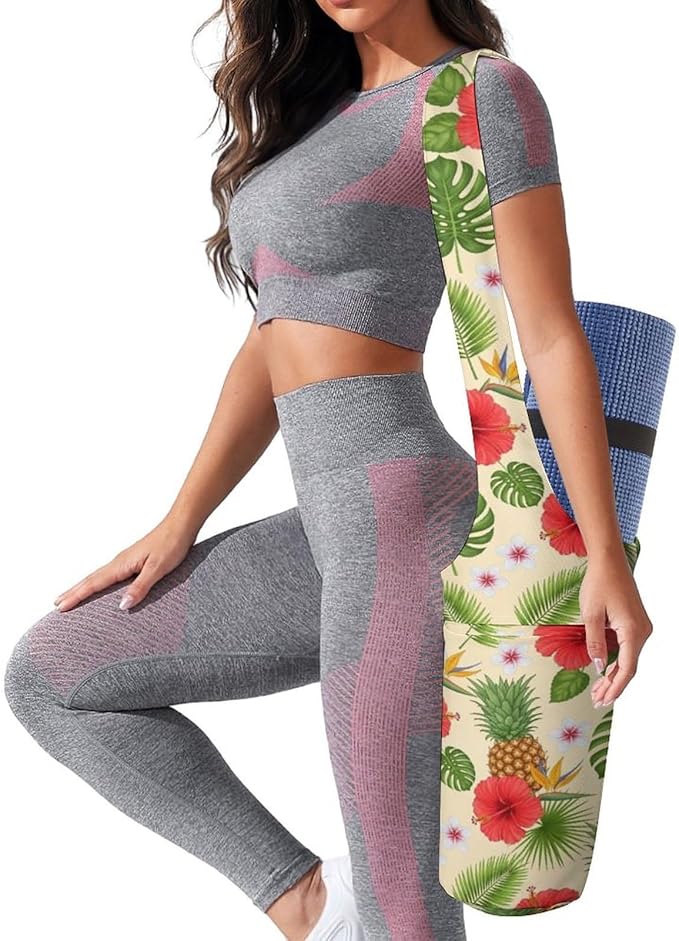Yoga Mat Bag for Women, Stylish Yoga Mat Tote Sling Carrier Bag, Long Strap Exercise Mats Totes Sport Storage Bag