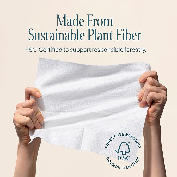 Cliganic Clean Face Towels XL, Disposable, Ultra-Absorbent, Hypoallergenic & Soft - Makeup Remover Dry Wipes, Pamper Your Face, Feel Fresh & Radiant, Hygienic Towelettes, for All Skin Types (50 Ct)