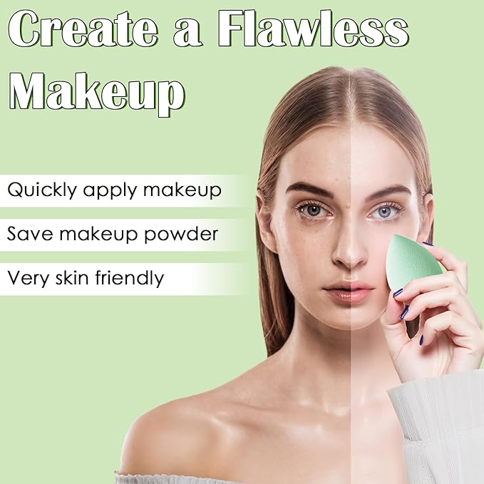 GZIXBDA Makeup Brush Set, 42Pcs Makeup Tool Set Premium Synthetic Foundation Concealers Powder Eye Shadows Makeup Brushes Kit for for Beginner Professional, Green