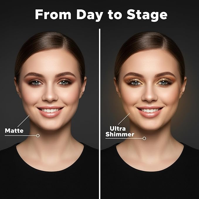 Beige Gold Shimmer Liquid Eyeshadow, Longwear Waterproof Eye Shadow Cream, Buildable Highly Pigmented Blendable Eye Makeup, Vegan Cruelty-Free Paraben-Free for Older Women Stage makeup 05#