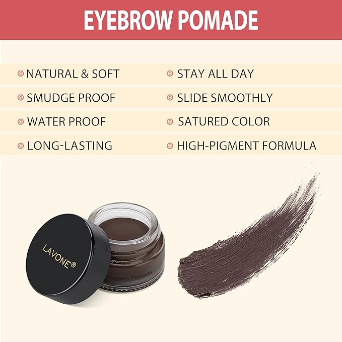 LAVONE Hair-Like Eyebrow Pen Makeup kit, Eyebrow Pencils for Women with Waterproof Microblading Eyebrow Pencil, Eyebrow Pomade, Eyeliner and Eyebrow Brush, Create Full, Natural Brows, Dark Coffee