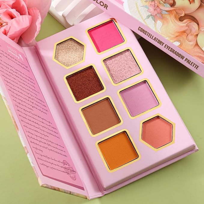 12-Color Zodiac Eyeshadow Palette, Matte Metallic Shimmer Pressed Pigments, Highly Pigmented Makeup Palette for Professional & Daily Eye Makeup (8287 Virgo)