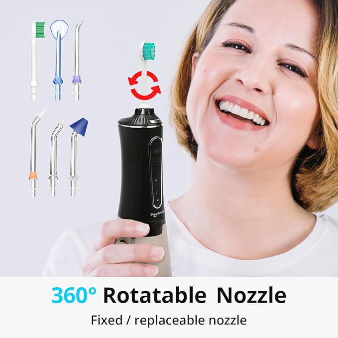 Puur Smile Complete Oral Kit - Dental Care Treatment | Water Flosser + Floss Drop Serum + Replacement Tips