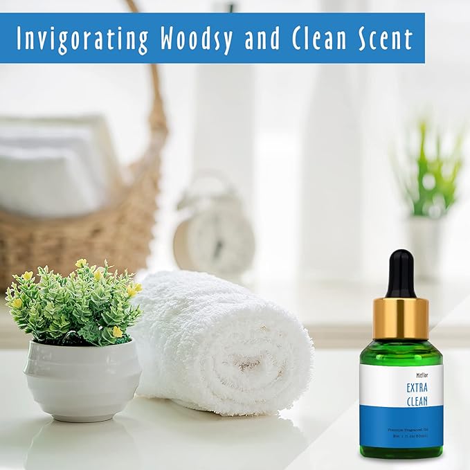 Extra Clean Fragrance Oil, MitFlor Fresh Diffuser Oil Scents, 30ml Premium Essential Oil for Diffuser, Soap & Candle Making, Long-Lasting and Refreshing