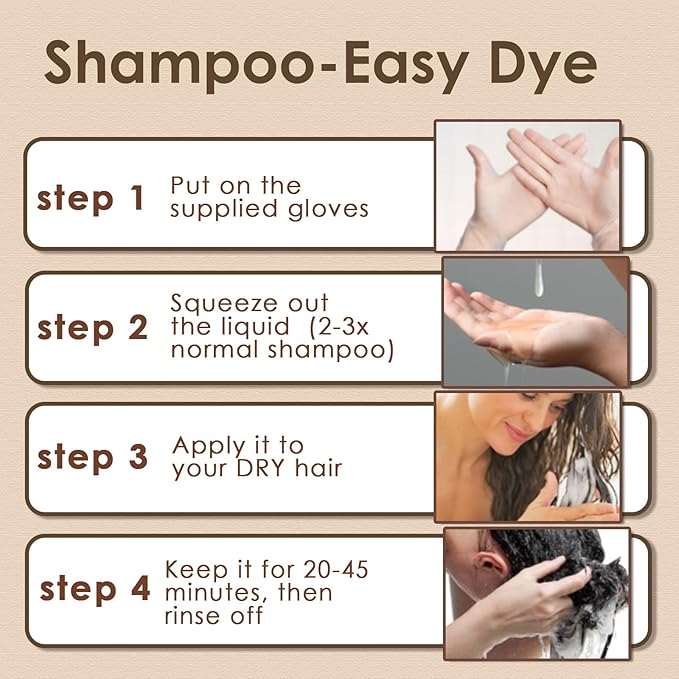 Hair Dye Shampoo 3 in 1 for Women & Men, Rich Silver Gray Root-to-Tip Coloring with Natural Extracts, 3-4 Weeks Lasting Smooth Shiny Finish, Easy Home Use for All Hair Types 16.9 fl oz (Silver Gray)