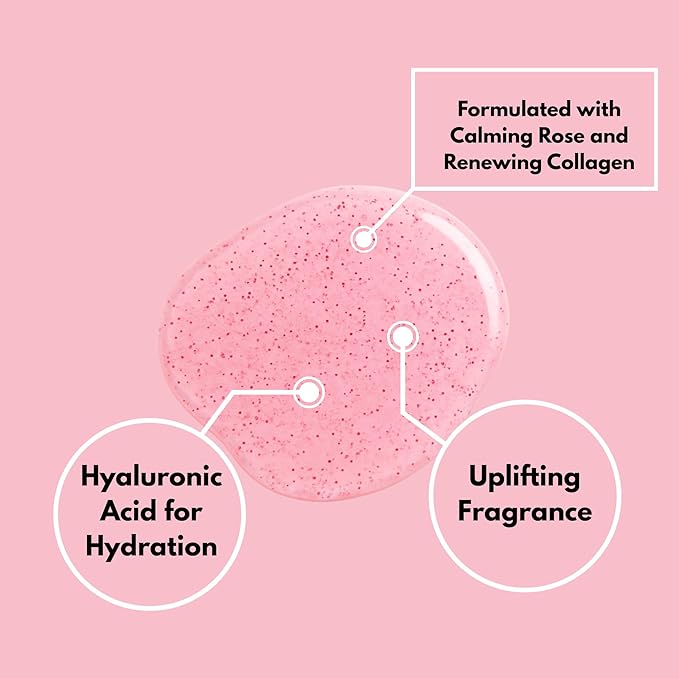 RIVER & ROWE Rose Water & Collagen Hyaluronic Acid Exfoliating Body Wash
