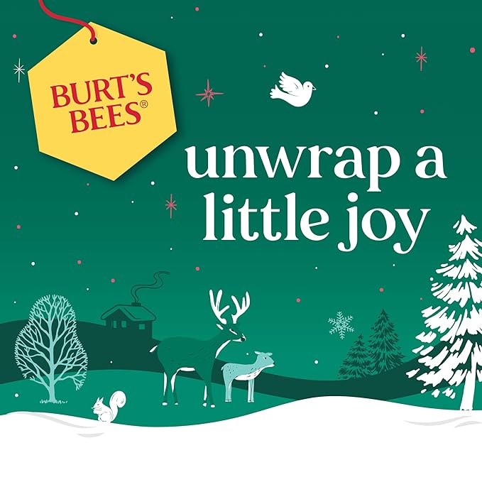 Burt’s Bees Mask Bundle Gift Set; , Ultra Conditioning Lip Balm and Moisturizing Lip, Refreshing Sheet and Calming Sheet Masks; Festive Packaging; 1 Gift Set