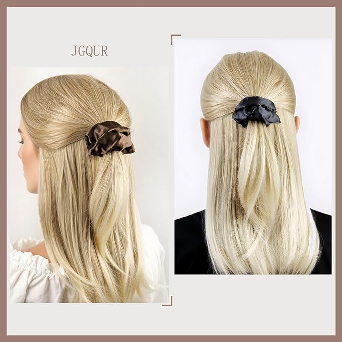 30 Pcs Hair Ties Scrunchies Set for Women - Big Satin Scrunchie for Girls Elastic Hair Bands Small Hair Tie for Thick Thin Hair Ponytail Accessories for Birthday Party Daily Use, Neutral Color