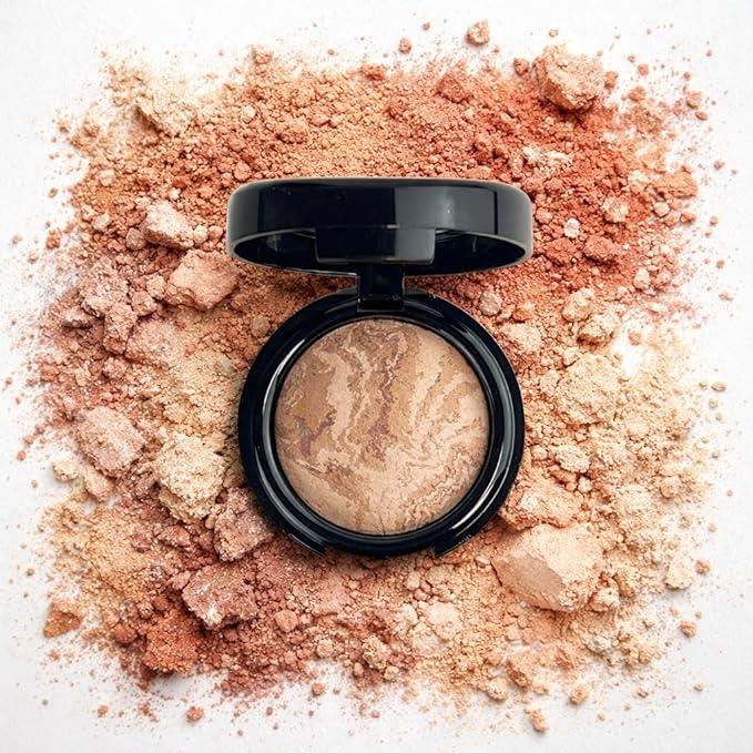 K'APEINE Baked Powder Foundation, Oil Control Correcting Foundation Matte Natural Finish Smooth Lightweight Setting Powder Palette Brighten Color Correcting Powder Foundation for Women-02#