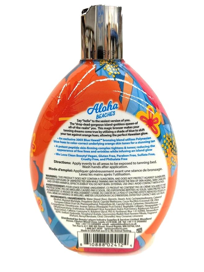 Aloha Beaches 300X Blue Hawaii Bronzer Tanning Lotion 13.5 oz