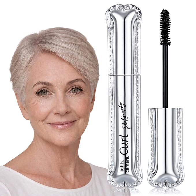 Mascara for Older Women 60 Plus, Volumizing & Lengthening Tubing Mascara for Mature Lashes, Smudge-Proof, Long-Wear, Hypoallergenic Black Mascara, Easy to Remove